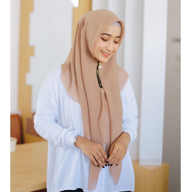 SS Hijab Instan Zipper Segi Empat Instan Resleting Premium / Kerudung Zipper Segi Empat