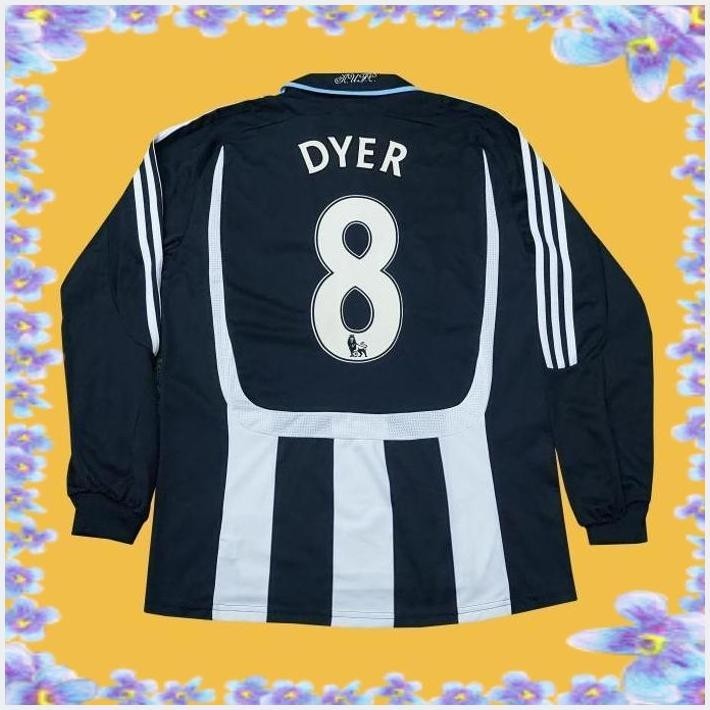 [jak] original 2007 - 09 newcastle persatuan home formotion player issue ls jersey dyer baju bola as