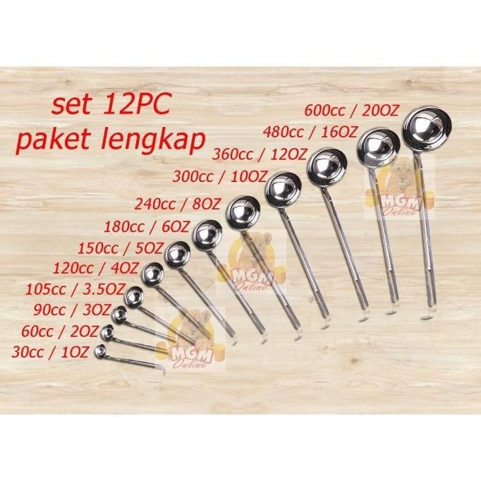 [Ready] Irus Stainless Ukur 30Cc To 600Cc Full Set 12Pc Paket Komplit