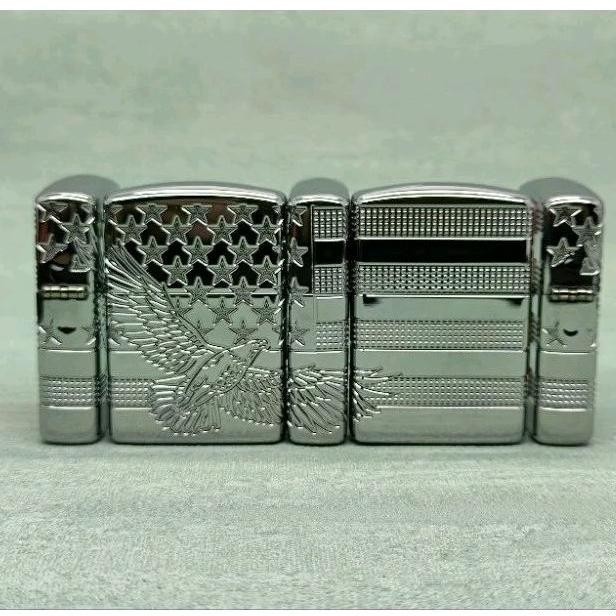 [Ready Stock] Zippo 49027 Armor Patriotic Eagle Flag Design Original
