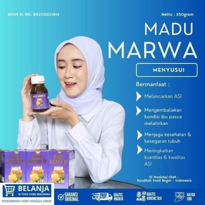 Madu marwa Menyusui obat Melancarkan ASI ibu melahirkan& menjaga kesehatan tubuh BPOM HALAL - / >