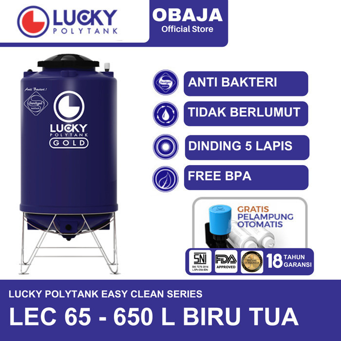 Lucky Polytank Toren / Tandon Air E Clean 65 Lucky Polytank Biru Tua