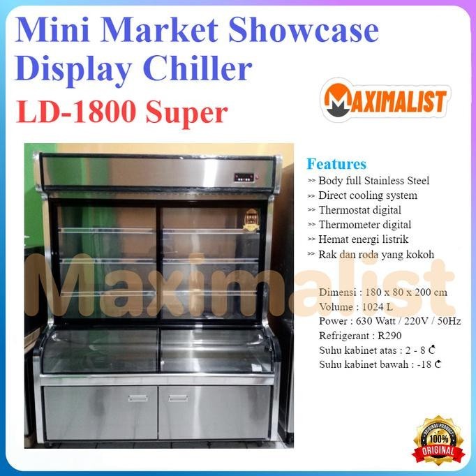 [Best Quality] Ld-1800 Super - Mini Market Showcase Combi Display Chiller Freezer