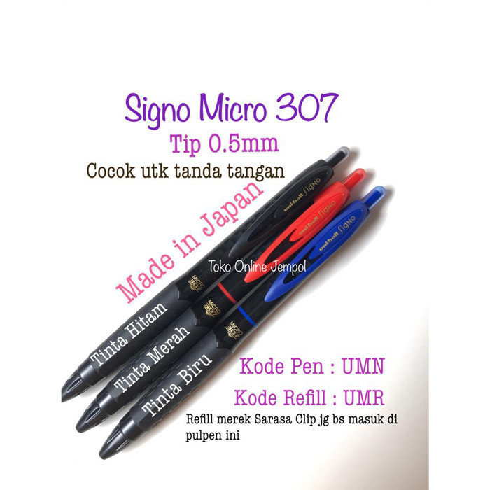 

Ready Pulpen Signo UMN-307-05 MICRO307 0.5mm tanda tangan ATK0879SG