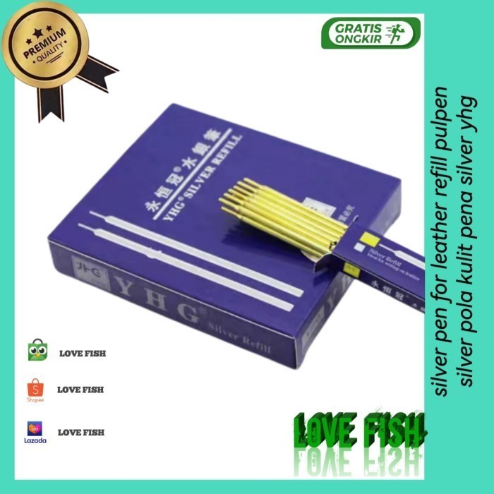 

Ready Silver Pen for Leather Refill Pulpen Silver Pola Kulit Pena Silver YHG