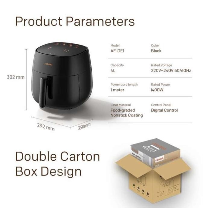 [Promo] Coocaa Air Fryer Kapasitas 4L Digital Preset