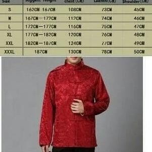 Cheongsam Pria Lengan Panjang Motif Bolak Balik