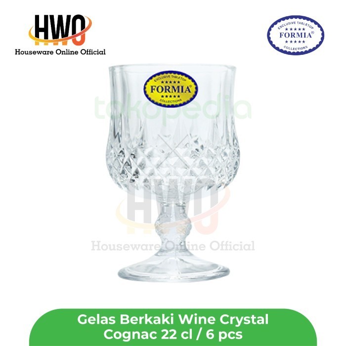 FORMIA GELAS MINUM WINE CRYSTAL COGNAC 22 6 PCS/SET FR605C28