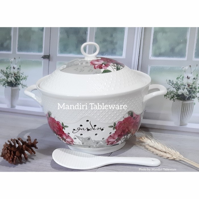 TEMPAT NASI / SANGKU NASI KERAMIK FIORENZA UKURAN: 23 CM (AK-858)