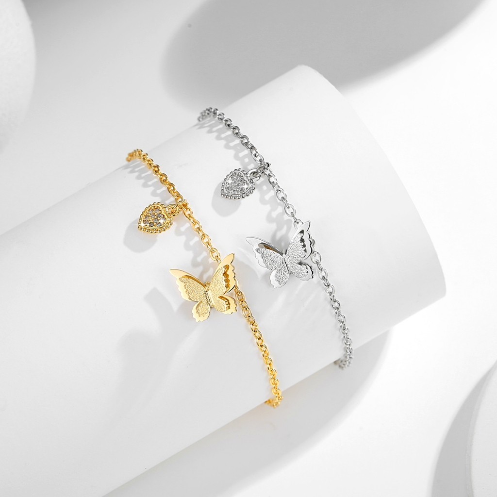 LM355 [COD] Gelang Kaki Wanita India Sederhana Titanium Perak Anti Luntur