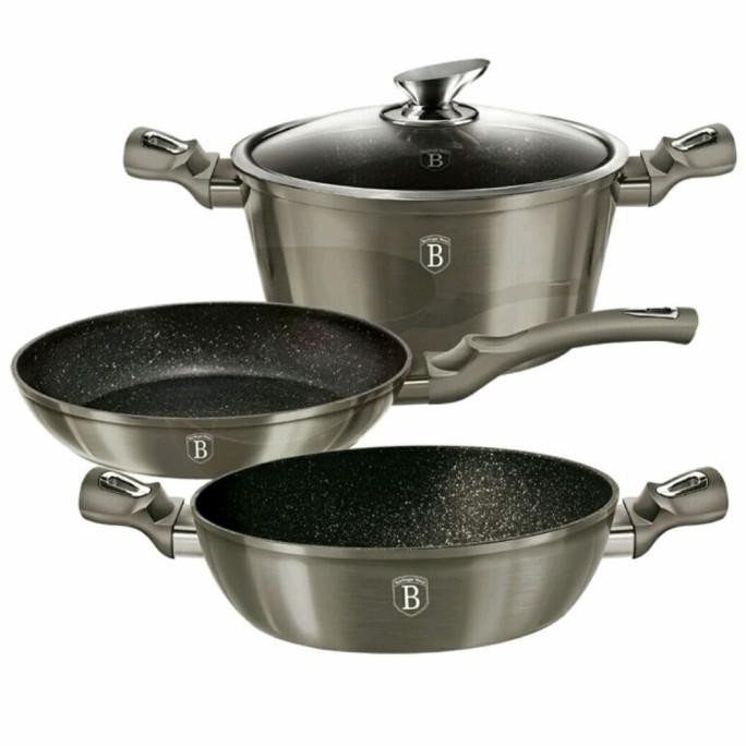 [Ready] Panci Sultan / Berlinger Haus Cookware Set Metalic Line Carbon Edition