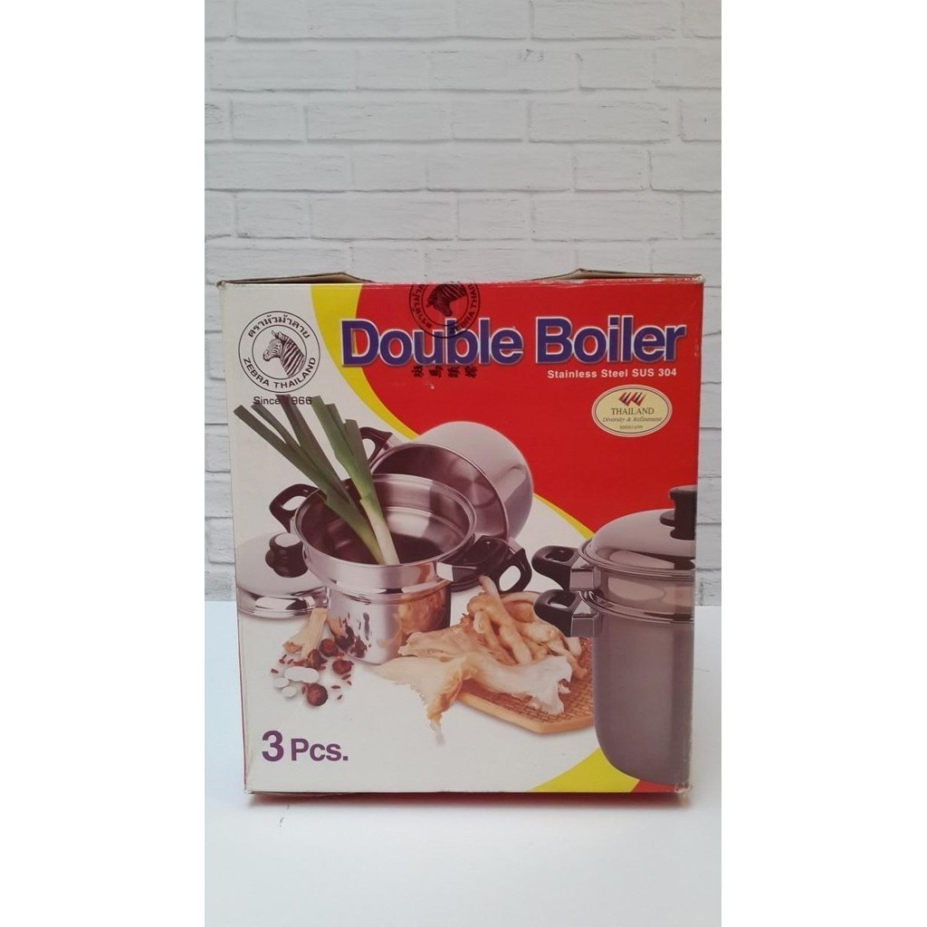 [Ready Stock] Promo Zebra Double Boiler 20 Cm Steaming Pot Panci Tim Stainless