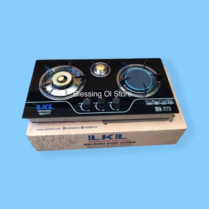 [Ready] Kompor Kaca Lkl 3 In1 / 3 Tungku/ Kompor Kaca Tanam Lkl / Kompor Mix