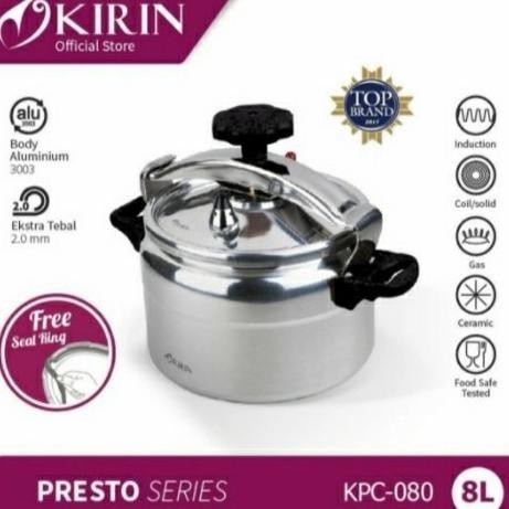 [New] Panci Presto Induksi Kirin 8 Liter