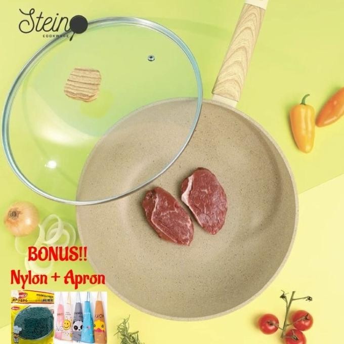 [Ready Stock] Promo Stein Cookware Wok Pan 30 Cm With Lid / Stein Wajan