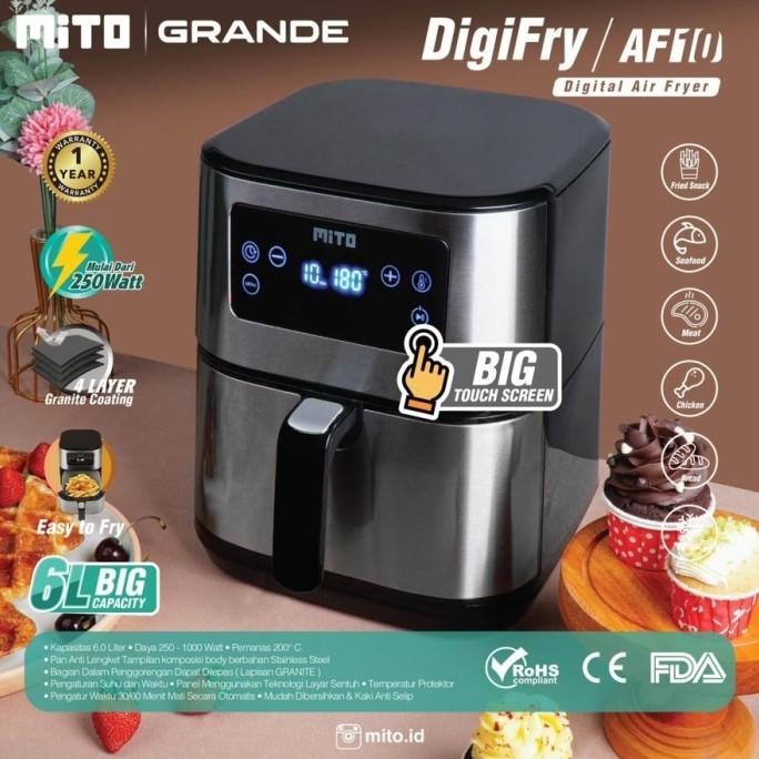 [Baru] Mito Air Fryer Af10/Mito Grande Af10 Air Fryer - 6 Liter