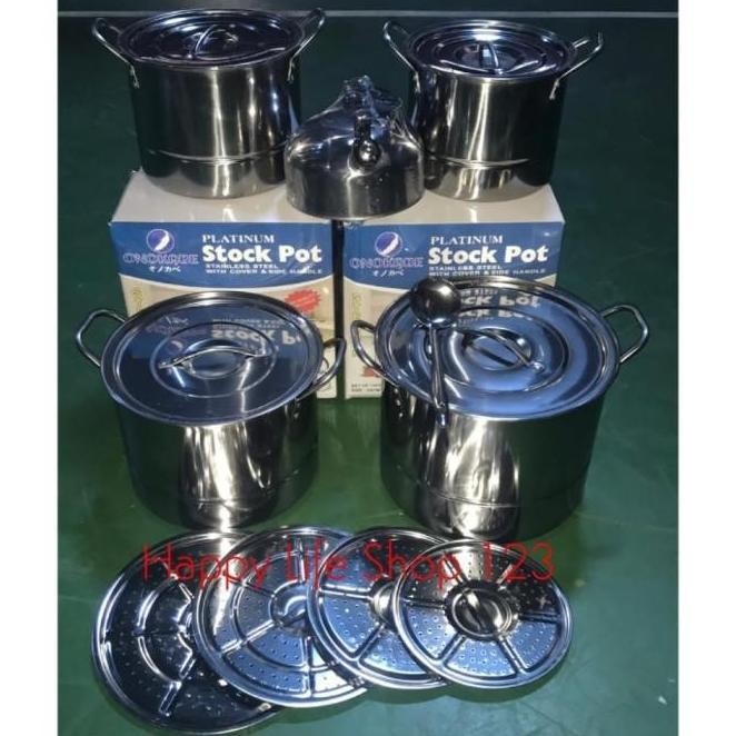 [Promo] Terbaru Panci Kukus/Dandang Stock Pot Stainless Onokabe + Steamer 5