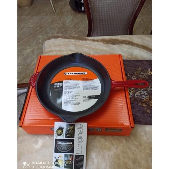 [New] Le Creuset Enameled Cast Iron Skillet 26 Cm Wajan Cast Iron