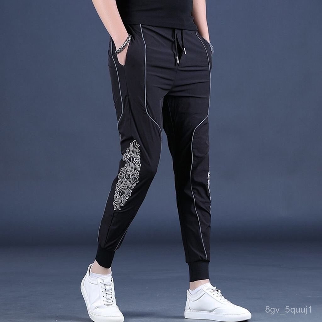 Men Fashion Quality Ice Silk Thin Casual Sports Pants