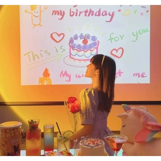 Projector Happy Birthday Proyektor Party Lamp Cute Birthday Gift Idea