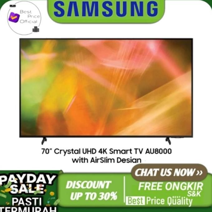 [Baru] Led Tv Samsung 70 Inch Ua70Au8000 70Au8000 Smart Tv Crystal Uhd 4K