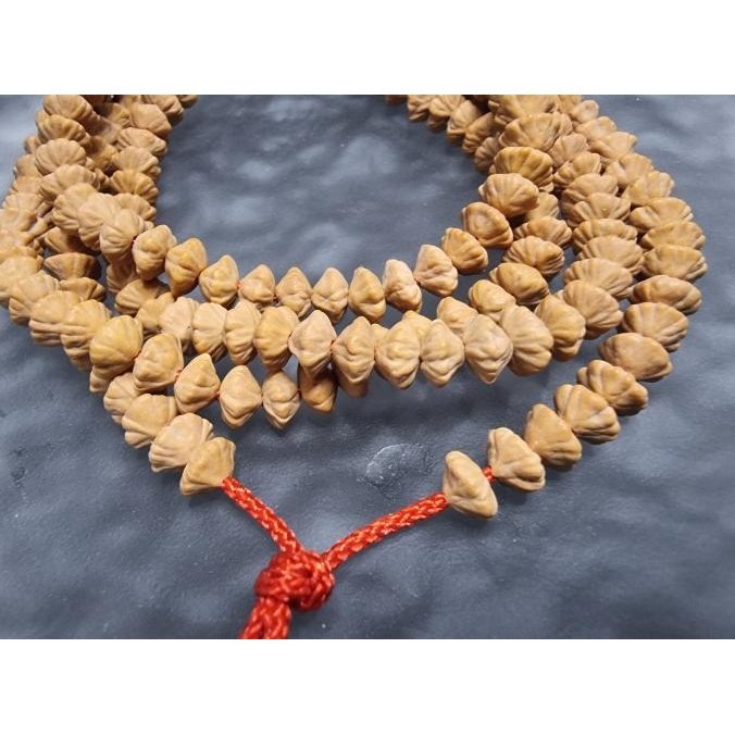 [Promo] Kalung Tasbih Diamond Bodhi Seed Gold Leaf Lotus Nepal Hq 7Mm P149
