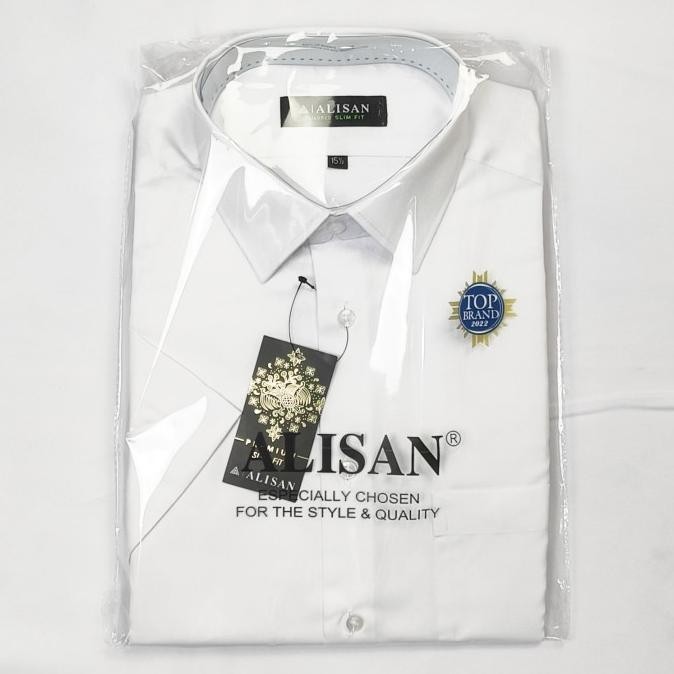 Kemeja Pria Alisan Premium Putih Slimfit