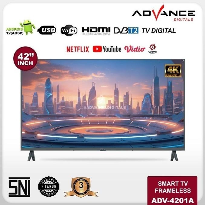 [Baru] Android Tv 42" Inch Panel Lg Advance Adv 4201A Smart Tv Digital