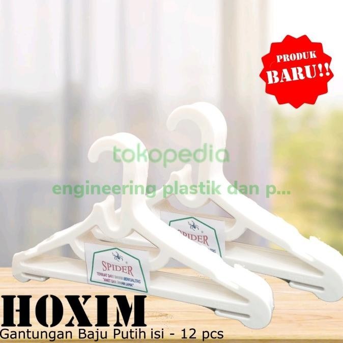 Gantungan Baju Putih Plastik | Hanger Plastik | Hoxim Ps Putih Kirataso