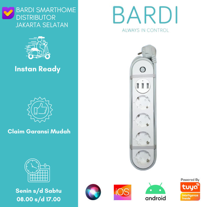 BARDI SMART POWER STRIP EXTENSION STEKER STOP KONTAK SOCKET PLUG WIFI