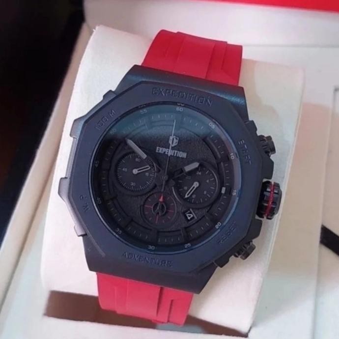 [Ready] Expedition E6816 Merah Jam Tangan Pria Original