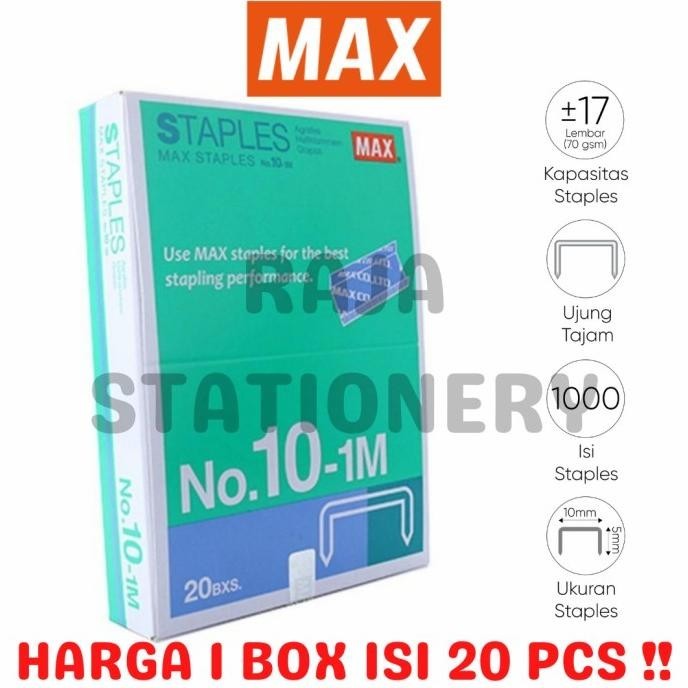 

MAX STAPLES NO.10 STEPLES STEPLER HEKTER MAX KECIL NO.10-1M [20PCS]