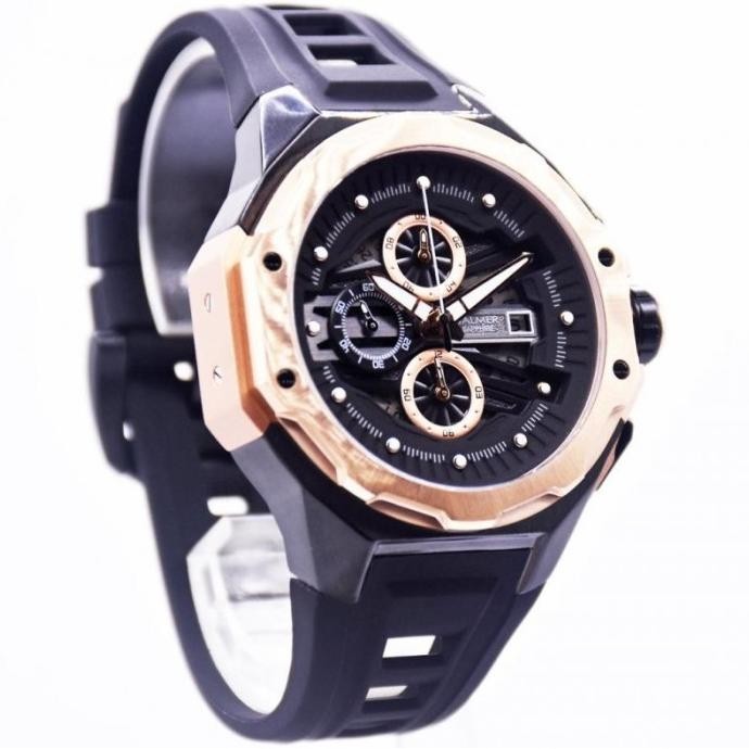 [Ready Stock] Jam Tangan Rubber Pria Balmer 8818 B.8818 Black Rosegold Original