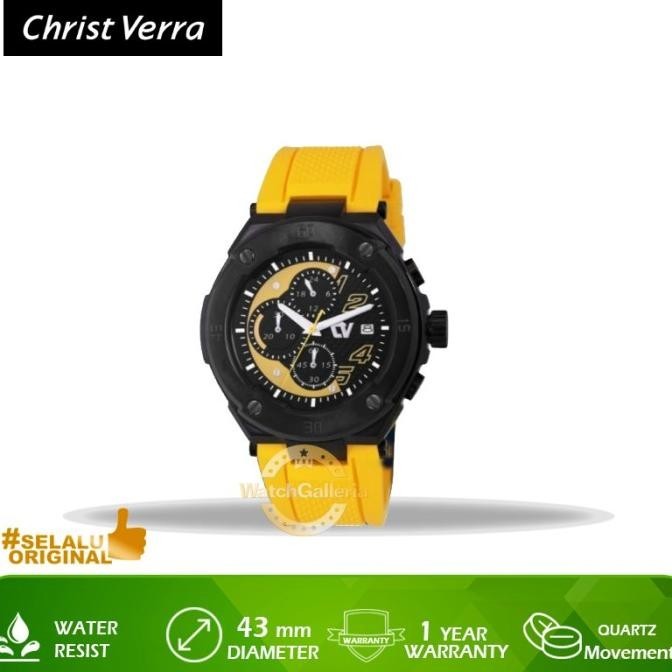 [New] Jam Tangan Christ Verra Cv C10508G-36 Blk/Ylw Original Murah