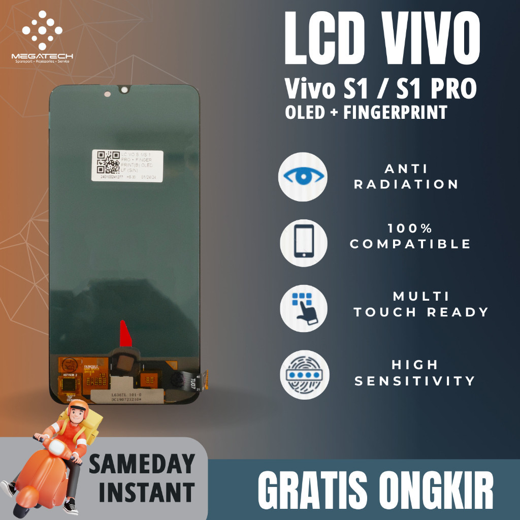 LCD Vivo S1 / LCD Vivo S1 Pro Support Finger Print Fullset Touchscreen