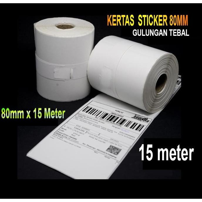 

Kertas Stiker Label Printer Thermal 80x50mm Continuous 80 x 50mm