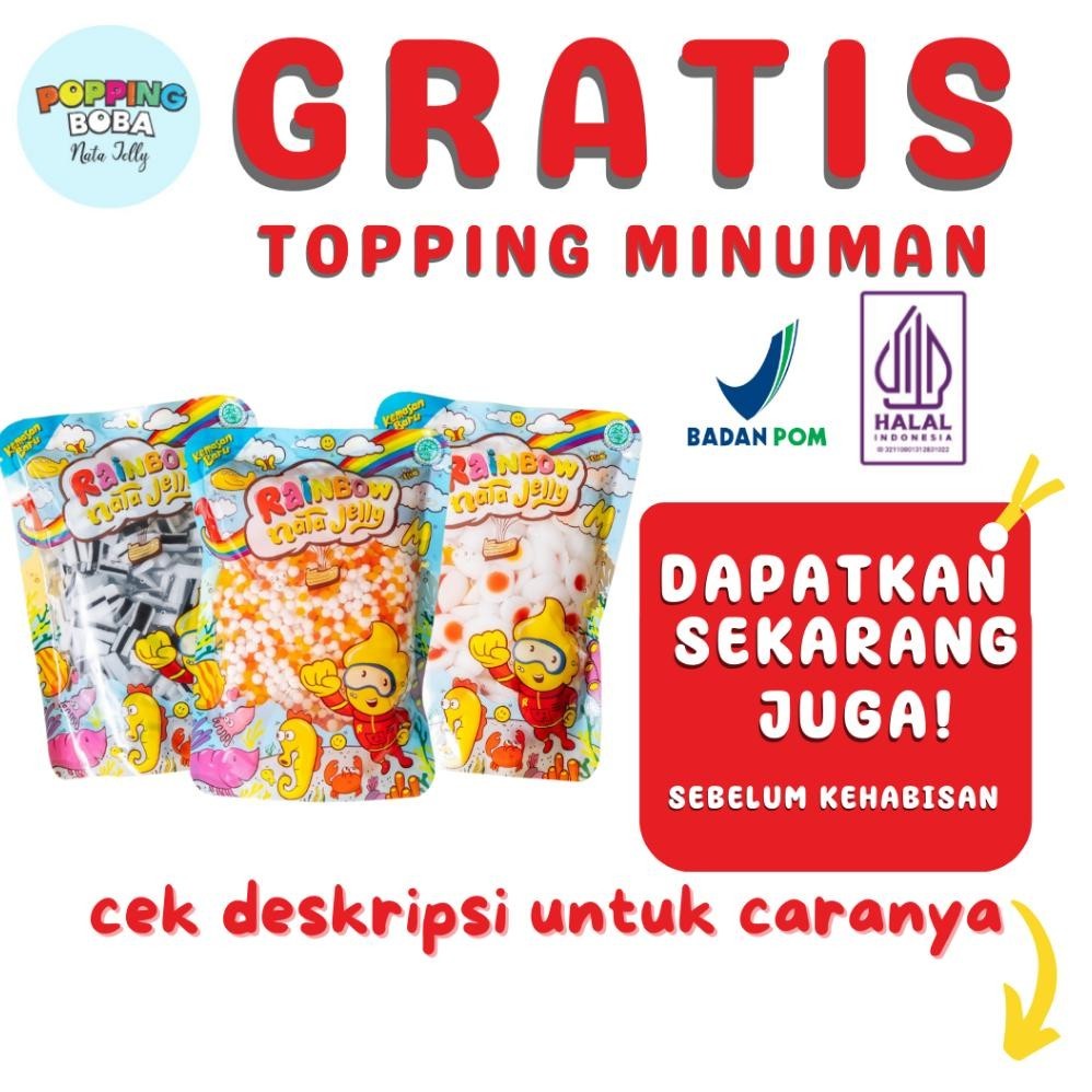 

PROMO Popping Boba Nata Jelly - Jelly Motif Telur Ceplok | Topping Minuman