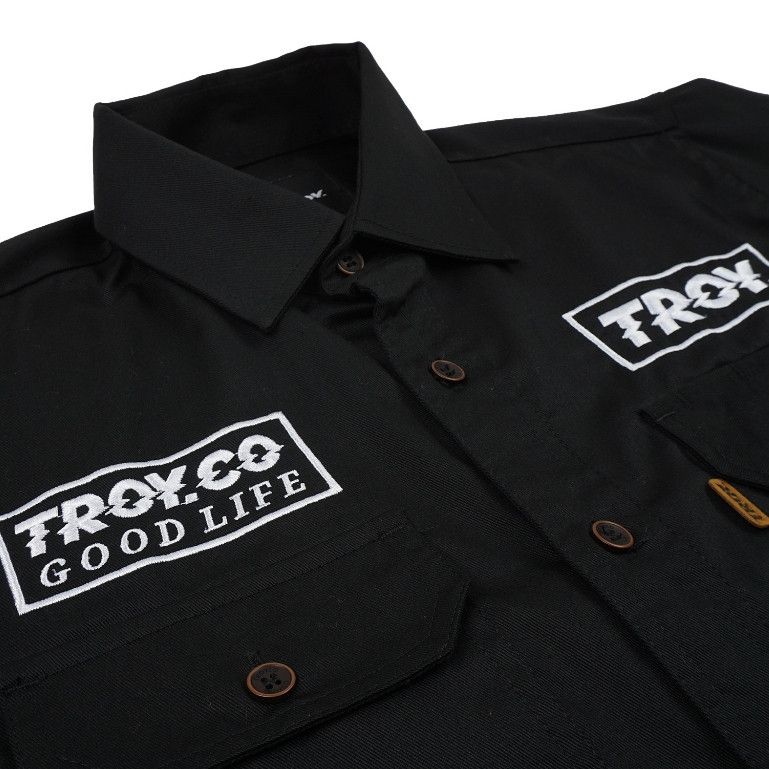 Troy Company Workshirt Workwear Engineers Black Orijinaru - Kemeja Kerja Work Shirt Hitam WSD 2570