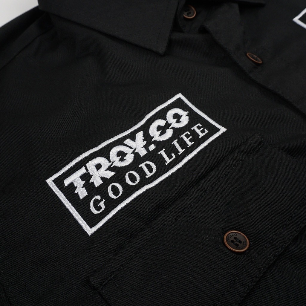 Troy Company Workshirt Workwear Engineers Black Piston - Kemeja Kerja Work Shirt Hitam WSD 2568