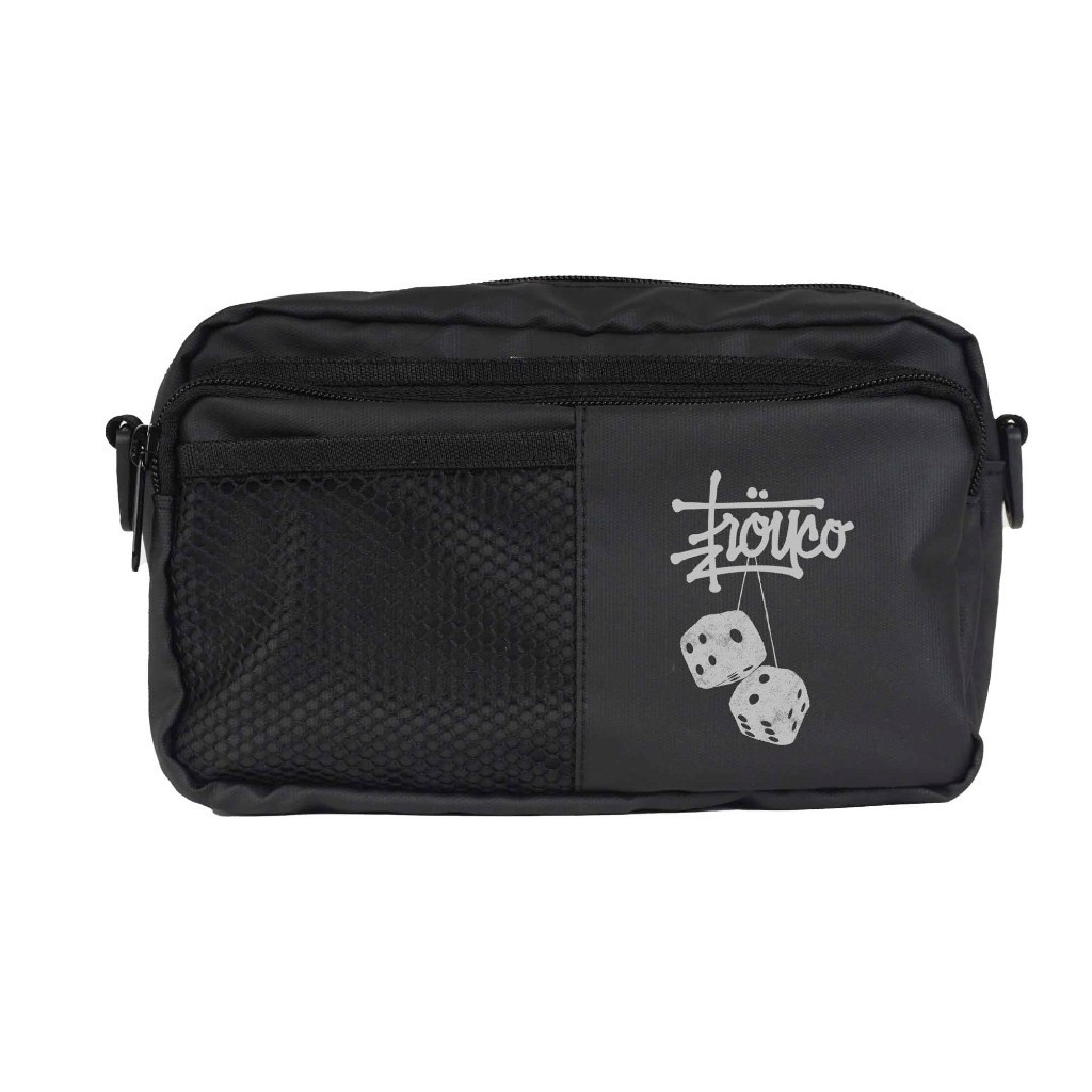 Troy Company Sling Bag Compact Black Two Dice - Slingbag Hitam Tas Selempang Hitam SBD 2417
