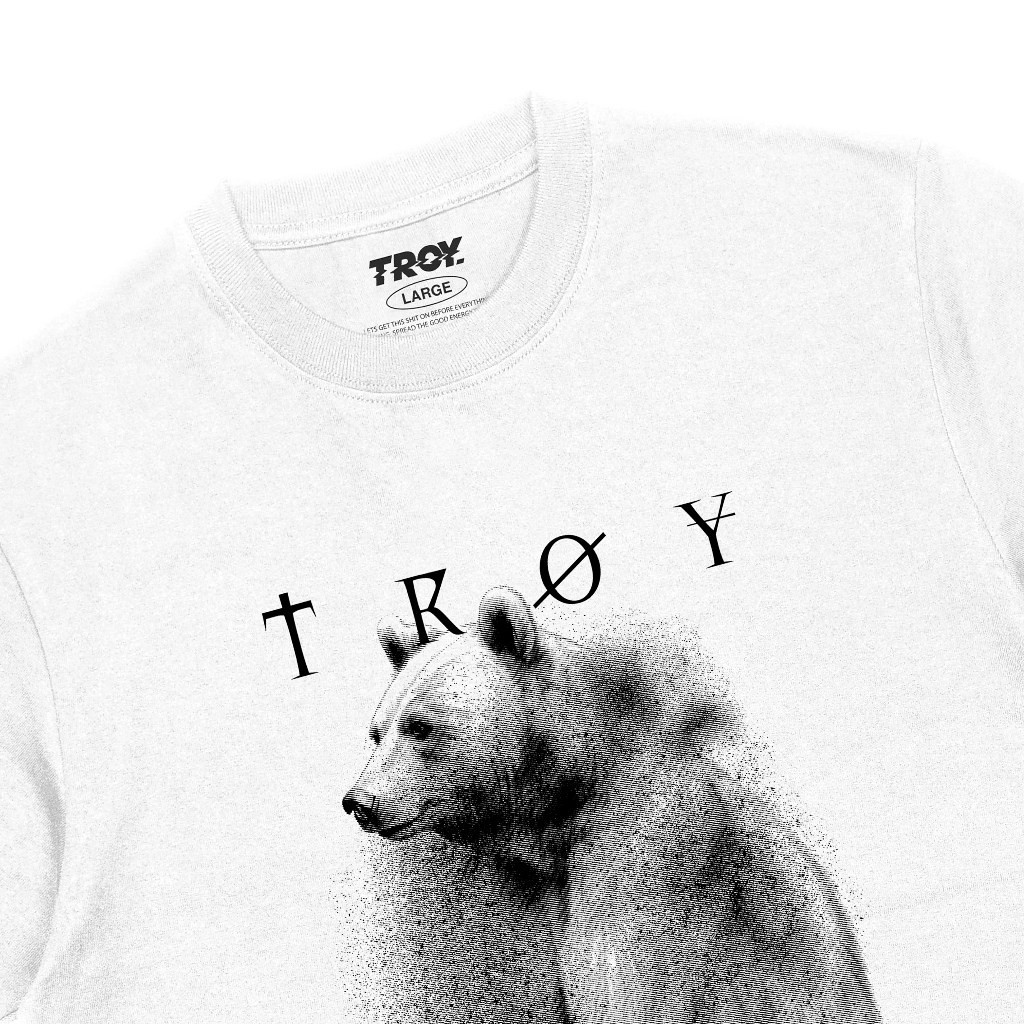 Troy Company Tshirt White Polar Bears - Kaos Pria Lengan Pendek Putih MT 2428
