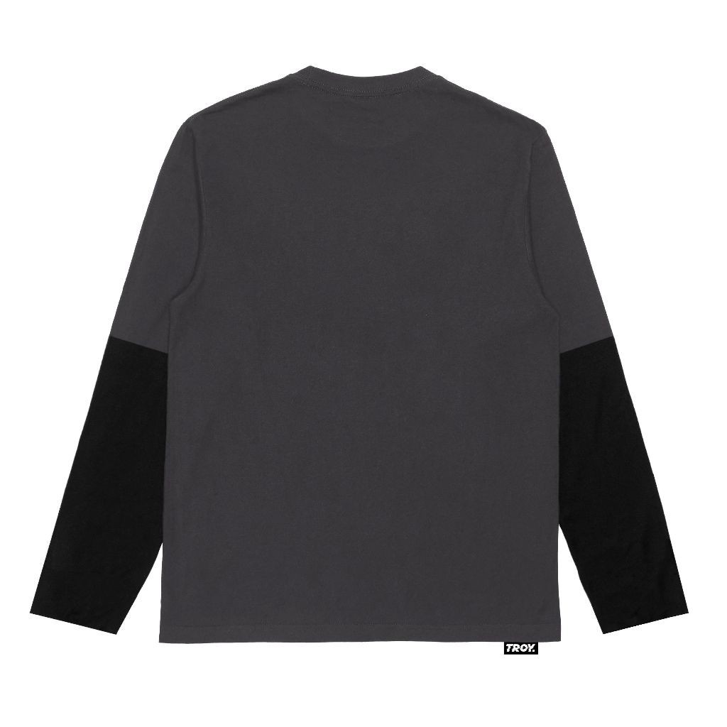 Troy Company Double Layer Longsleeve T-shirt Dark Grey Humanity Dies DS 2472