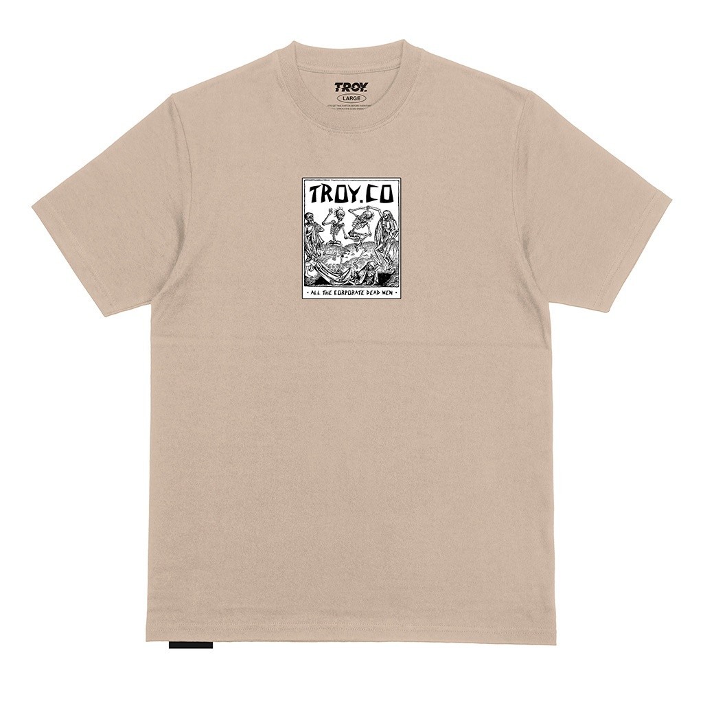 Troy Company Tshirt Brown Latte Party Till Death - Kaos Lengan Pendek Kaos Coklat Latte MTD 2348