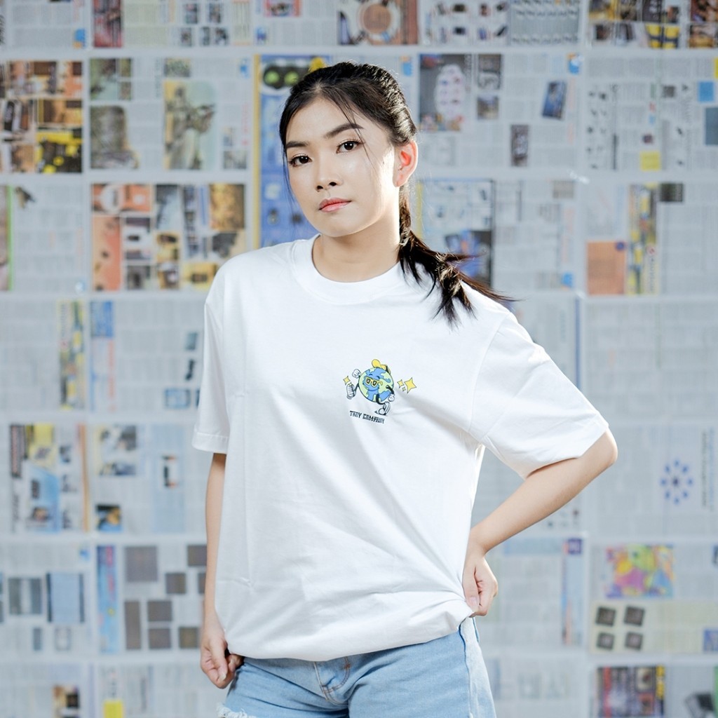 Troy Company Tshirt White Positive Mental Attitude - Kaos Pria Lengan Pendek Putih MT 2289