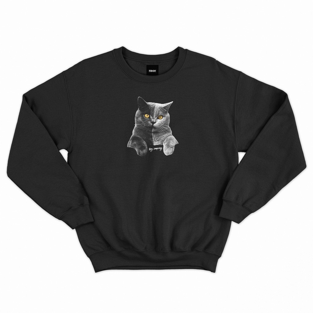 Troy Company Sweater Crewneck Black Ibil - Sweatshirt Pria Wanita Hitam SW 2172