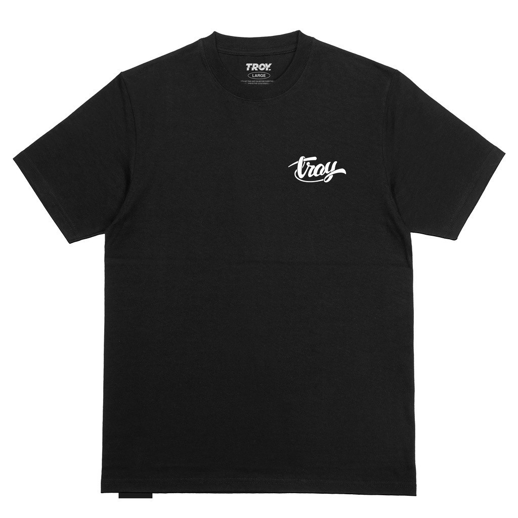 Troy Company Tshirt Black Handwriting - Kaos Pria Lengan Pendek Hitam MT 2177