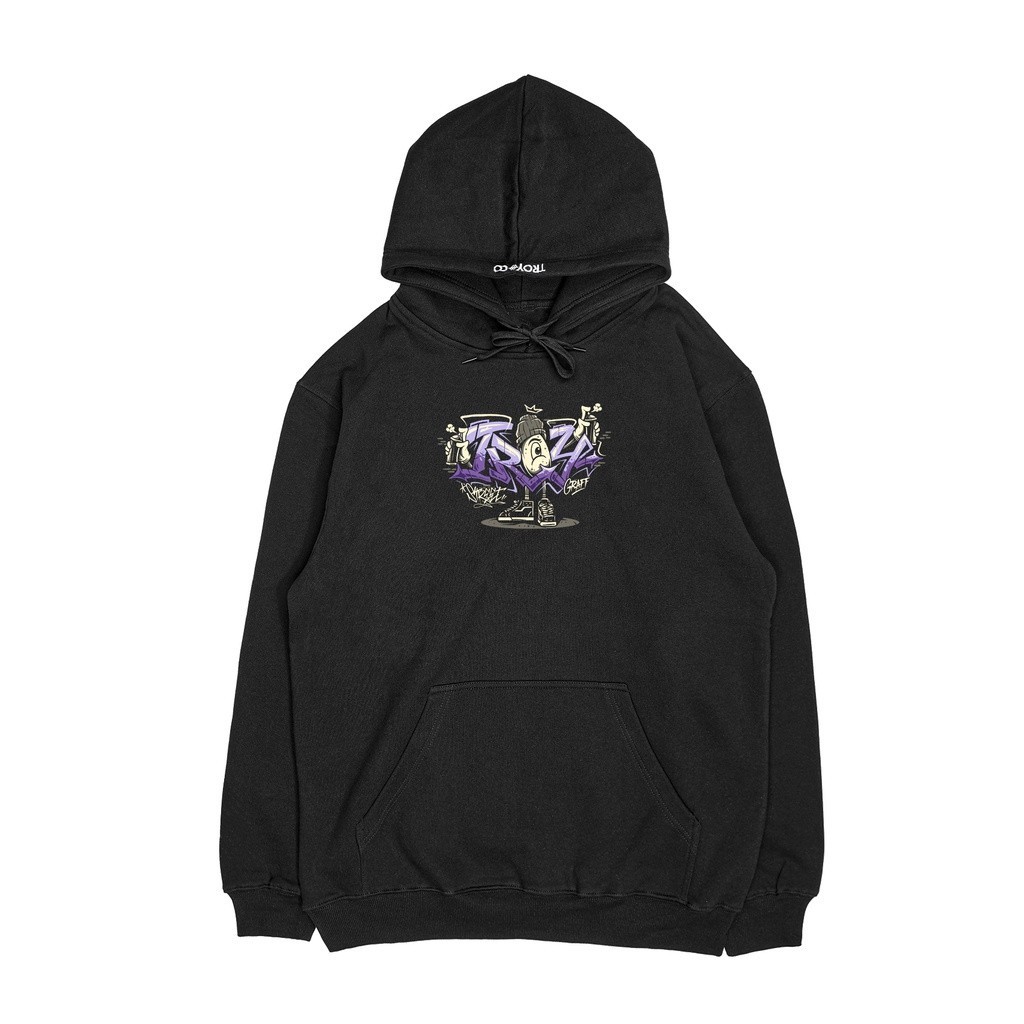 Troy Company Hoodie Pullover Black Plankton - Jaket Hoodie Pria Hitam KH 2130
