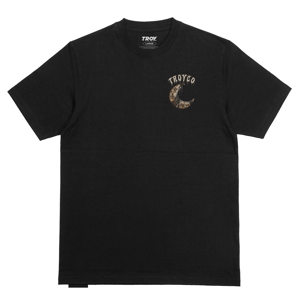 Troy Company Tshirt Black Crescent Moon - Kaos Pria Hitam Lengan Pendek MTD 2150