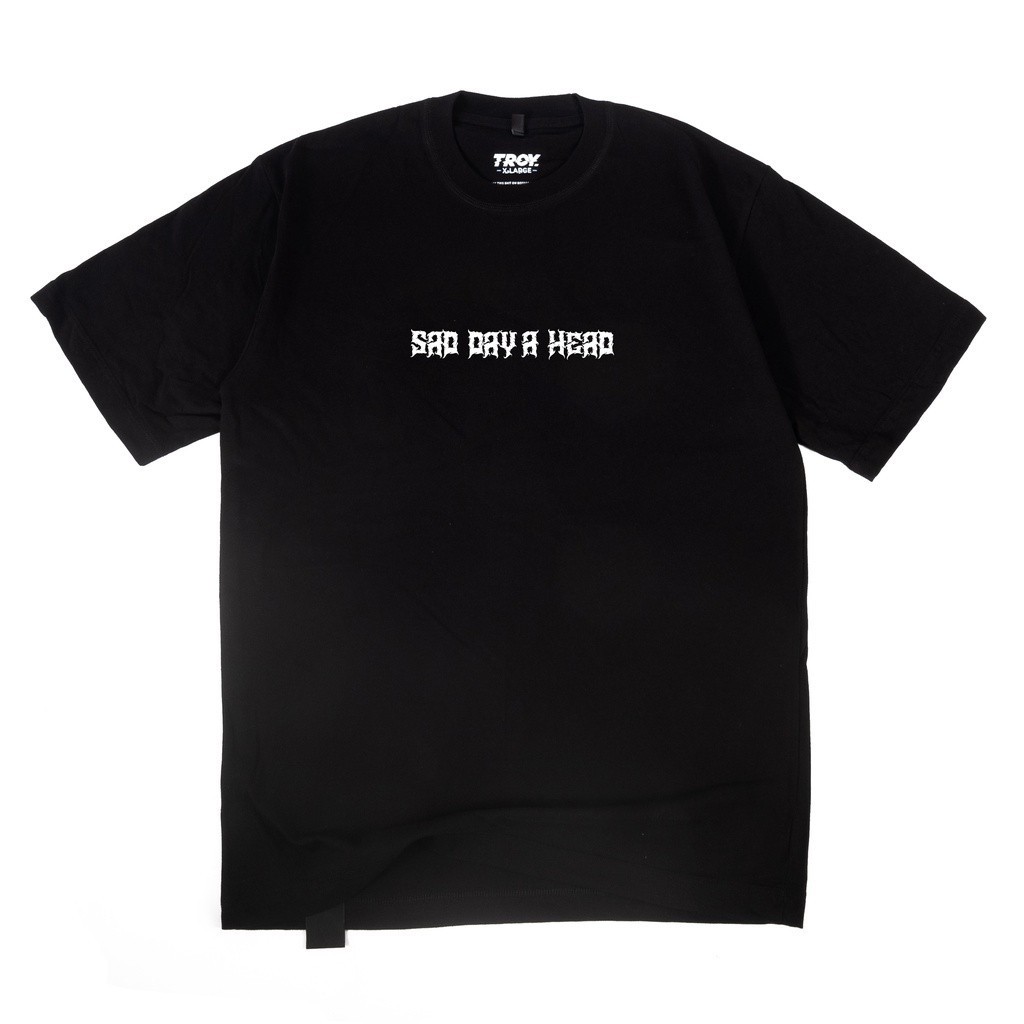 Troy Company Tshirt  Black Sad Day A Head - Kaos Pria Lengan Pendek Hitam MT 2085