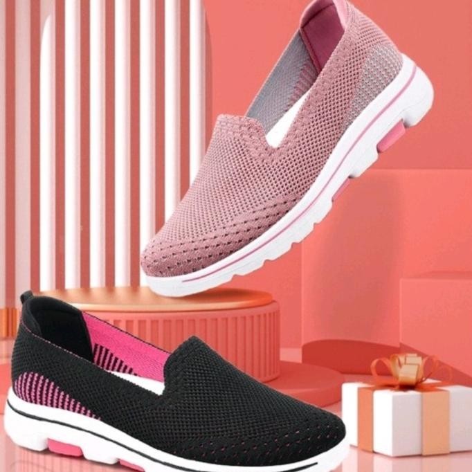 Grizle Sepatu Skechers Wanita Tanpa Tali Slip On Korea Import